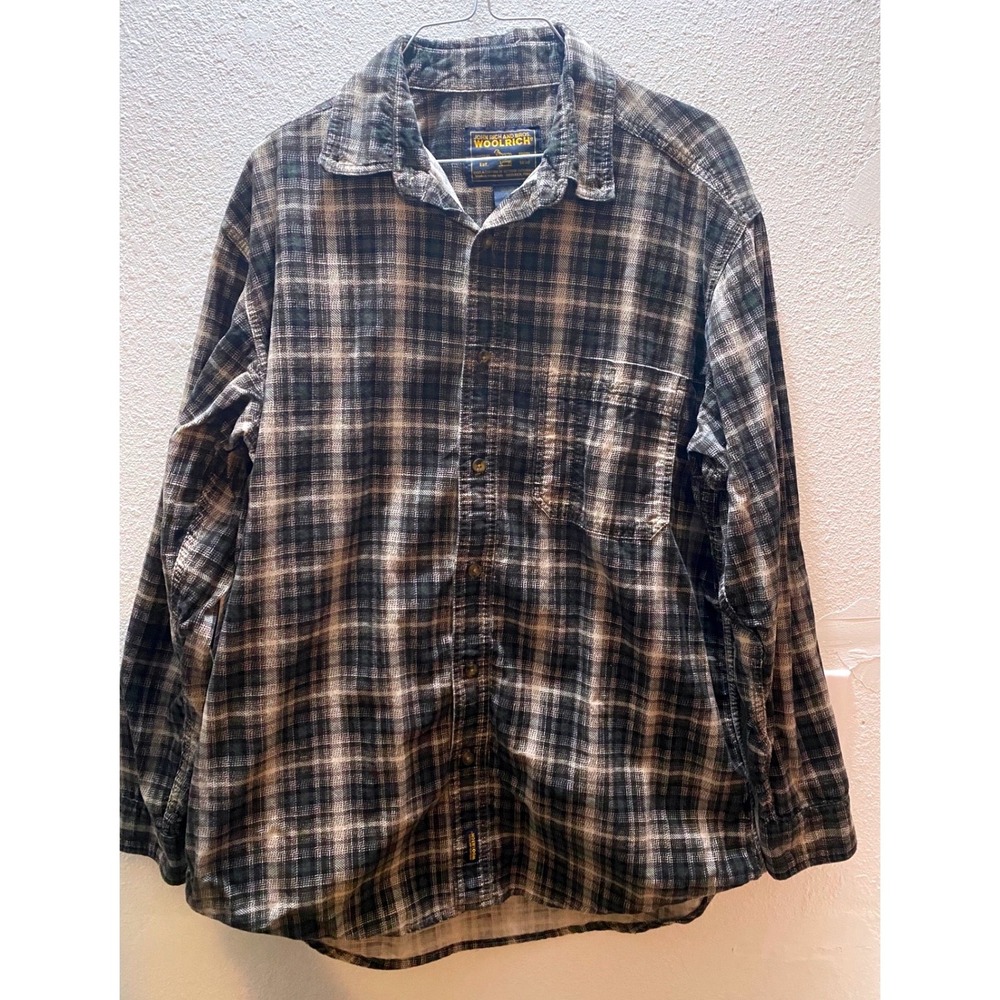 Woolrich Plaid Flannel Shirt Men's Large Long Sleeve Button Down Classic Outdoor